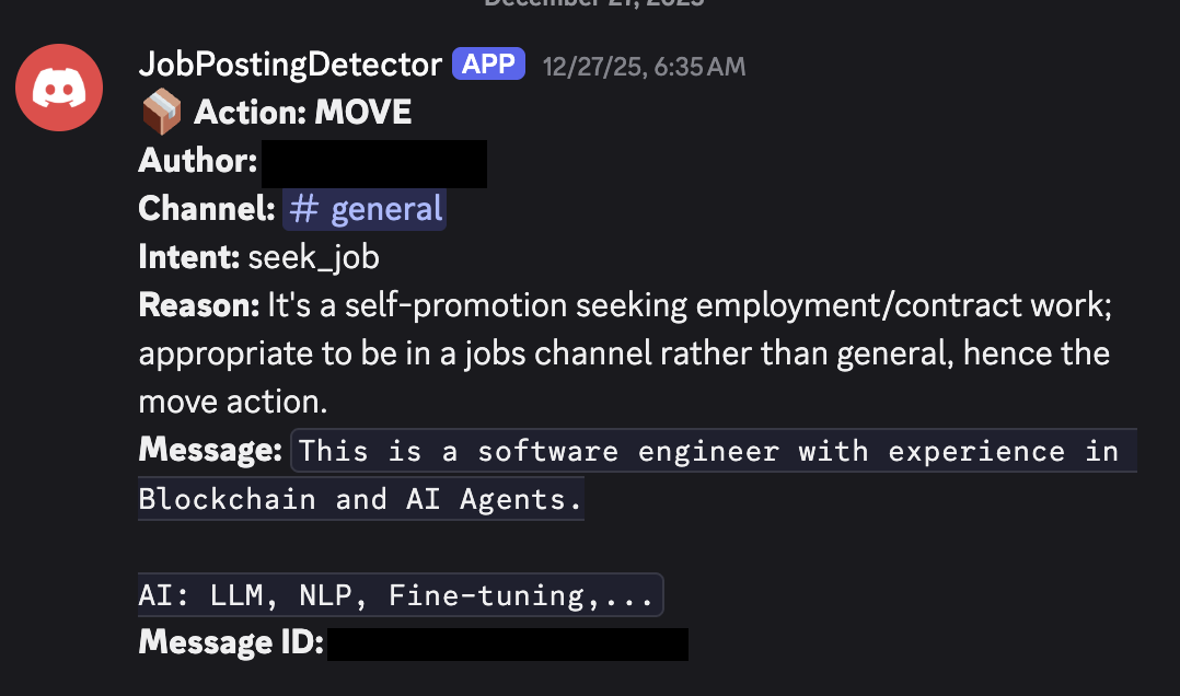 Audit log in the moderator channel